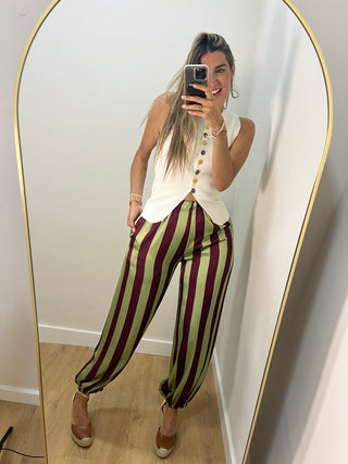 PANTALÓN GLOBO RAYAS