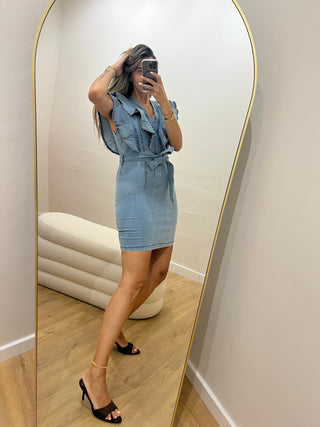 VESTIDO VOLANTES DENIM