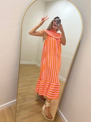 VESTIDO VOLANTE RAYAS