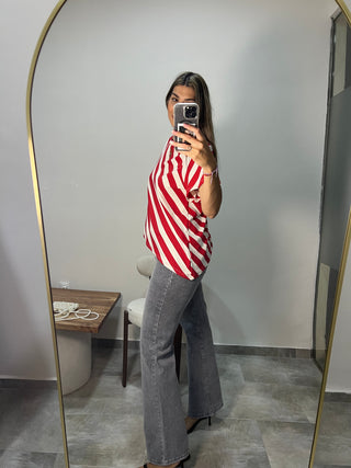 CAMISETA RAYAS ASIMÉTRICA