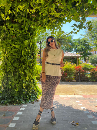 CHALECO BLAZER BOTÓN CINTURÓN