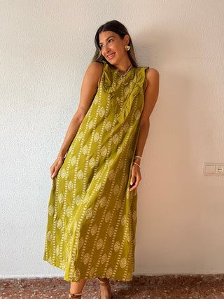 VESTIDO VOLANTE BRILLO