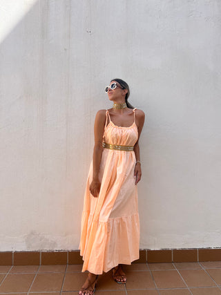 VESTIDO MELOCOTÓN VOLANTE