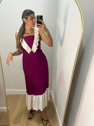 VESTIDO BICOLOR VOLANTES