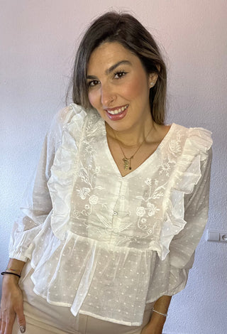BLUSA PLUMETI BORDADA