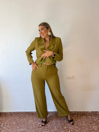 TRAJE CRUZADO OLIVA