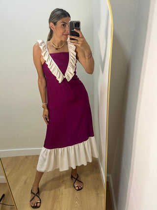 VESTIDO BICOLOR VOLANTES