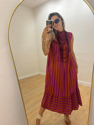 VESTIDO VOLANTE RAYAS