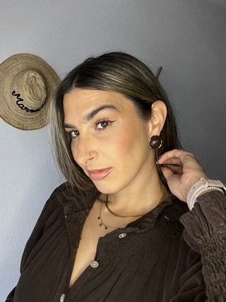 PENDIENTES DORADOS PIEDRA