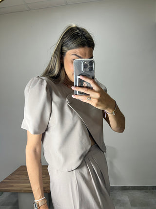 CHAQUETA CROP CRUZADA