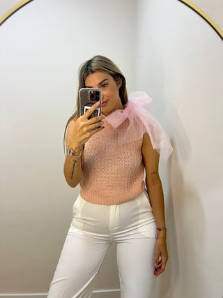 TOP PUNTO LAZO ORGANZA