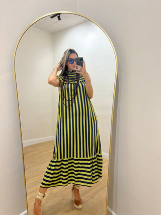 VESTIDO VOLANTE RAYAS