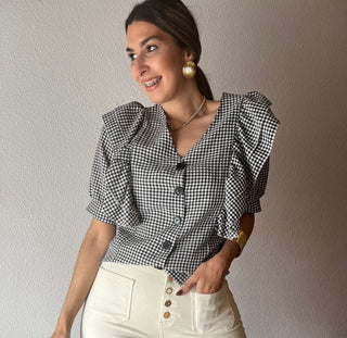 CAMISA VOLANTES VICHY