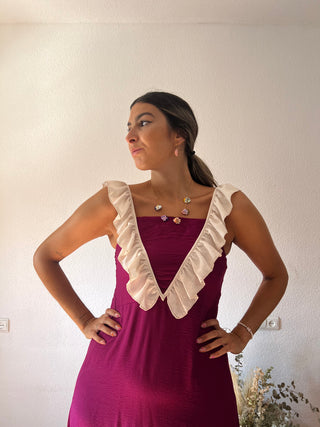 VESTIDO BICOLOR VOLANTES
