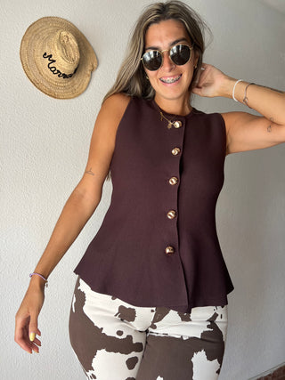 CHALECO PUNTO PEPLUM