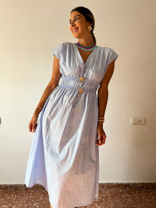 VESTIDO POPELIN BROCHE