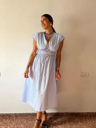 VESTIDO POPELIN BROCHE