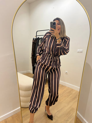 CONJUNTO SATINADO RAYAS