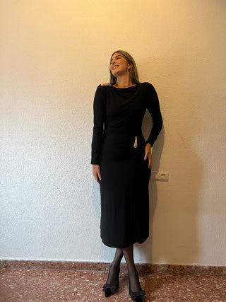 VESTIDO MIDI FRUNCES