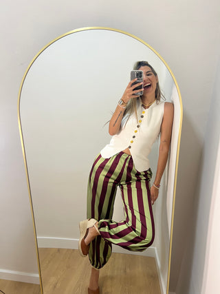 PANTALÓN GLOBO RAYAS