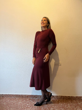 VESTIDO MIDI FRUNCES