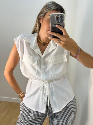 BLUSA BOLSILLOS LAZO