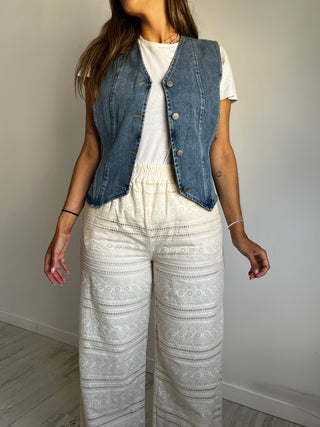 PANTALÓN FLUIDO BORDADO