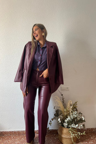 PANTALÓN WIDE LEG PIEL