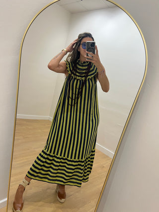 VESTIDO VOLANTE RAYAS