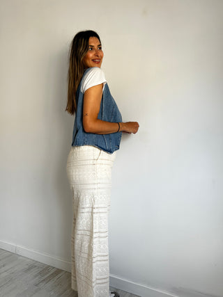 PANTALÓN FLUIDO BORDADO