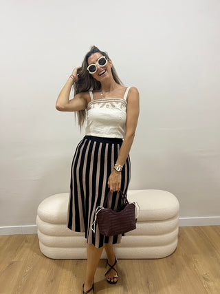 FALDA PUNTO RAYAS