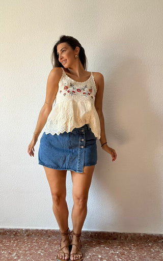 FALDA PANTALÓN DENIM