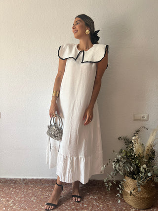 VESTIDO VOLANTE CUELLO BOBO
