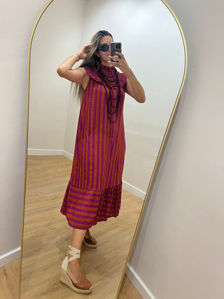 VESTIDO VOLANTE RAYAS