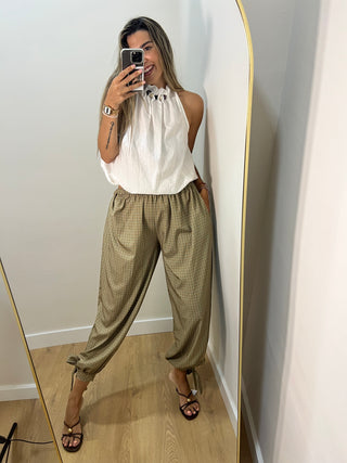 PANTALÓN BOMBACHO VICHY LAZOS