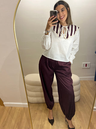 BLUSA BABEROLA CUELLO RAYAS