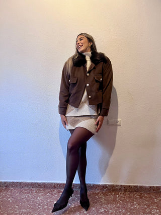 BOMBER PAÑO CUELLO PELO