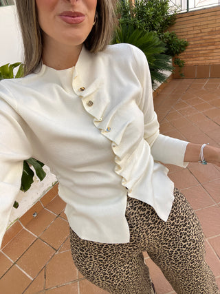 CÁRDIGAN FRUNCE BOTONES