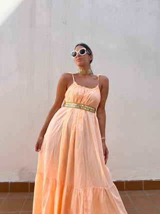 VESTIDO MELOCOTÓN VOLANTE