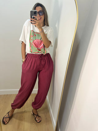 PANTALÓN BOMBACHO FRAMBUESA