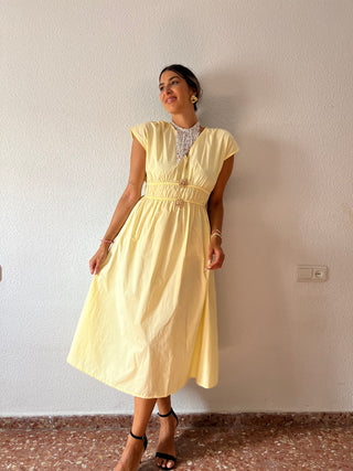 VESTIDO POPELIN BROCHE