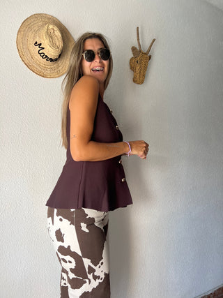 CHALECO PUNTO PEPLUM