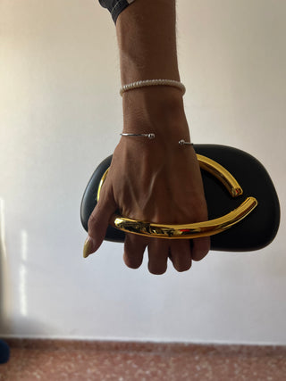 BOLSO CAJA CIERRE DORADO