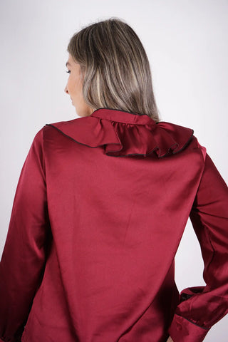 CAMISA SATINADA VOLANTES