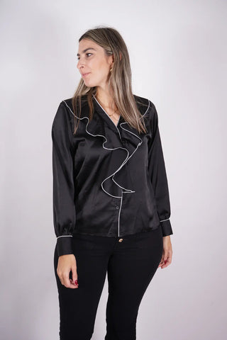 CAMISA SATINADA VOLANTES