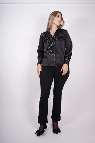 CAMISA SATINADA VOLANTES