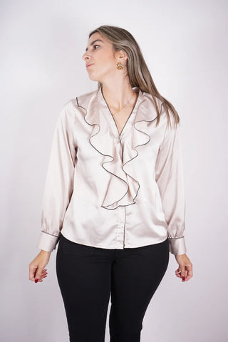 CAMISA SATINADA VOLANTES