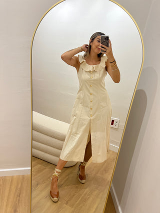 VESTIDO VOLANTE BOTONES