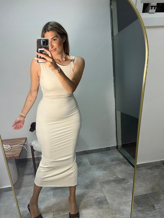 VESTIDO MIDI FRUNCE BROCHE