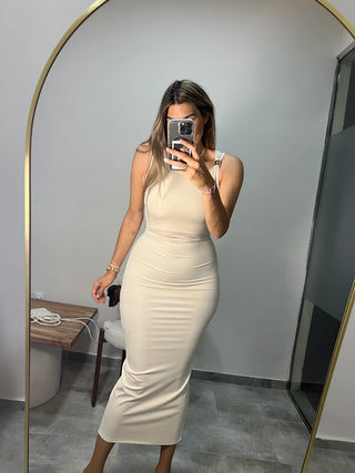VESTIDO MIDI FRUNCE BROCHE